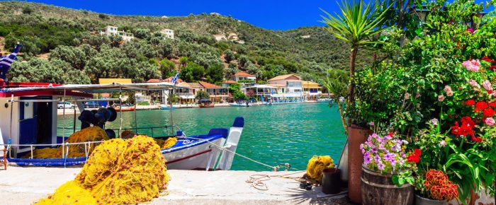sivota lefkada fishing quay
